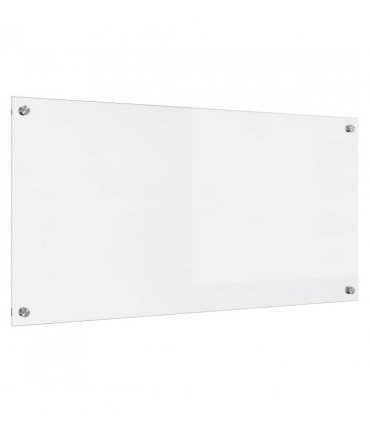 vidaXL Kitchen Backsplash Transparent 100 x 50 cm Tempered Glass — Size: 100 x 50 x 0.8 cm