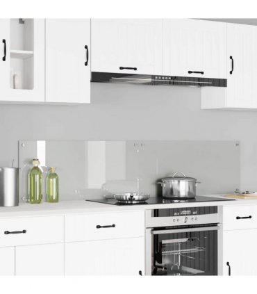 vidaXL Kitchen Backsplash 2 pcs Transparent 90 x 40 cm Tempered Glass — Size: 90 x 40 x 0.8 cm