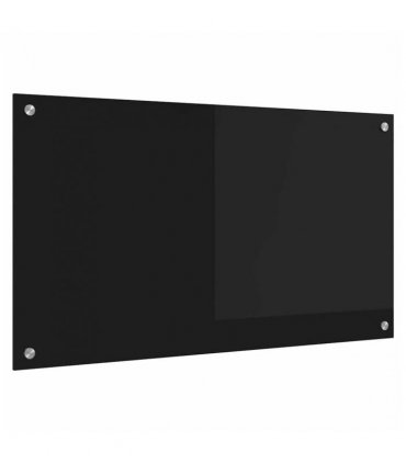 vidaXL Kitchen Backsplash Black 90 x 50 cm Tempered Glass — Size: 90 x 50 x 0.8 cm