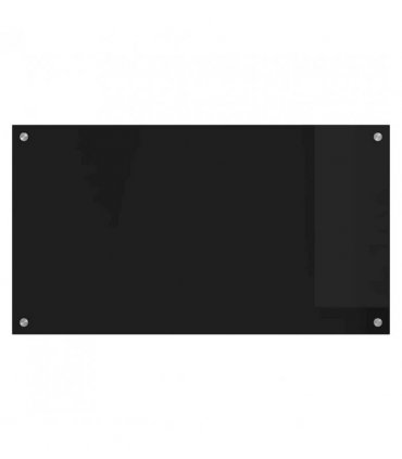 vidaXL Kitchen Backsplash Black 90 x 50 cm Tempered Glass — Size: 90 x 50 x 0.8 cm