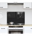 vidaXL Kitchen Backsplash Black 70 x 50 cm Tempered Glass — Size: 70 x 50 x 0.8 cm