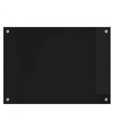 vidaXL Kitchen Backsplash Black 70 x 50 cm Tempered Glass — Size: 70 x 50 x 0.8 cm