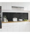 vidaXL Kitchen Backsplash 2 pcs Black 90 x 50 cm Tempered Glass — Size: 90 x 50 x 0.8 cm