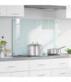 vidaXL Kitchen Backsplash Milk 90 x 60 cm Tempered Glass — Size: 90 x 60 x 0.8 cm