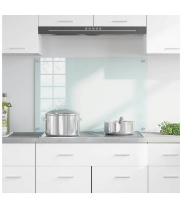 vidaXL Kitchen Backsplash Milk 90 x 60 cm Tempered Glass — Size: 90 x 60 x 0.8 cm