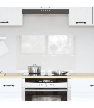 vidaXL Kitchen Backsplash Transparent 80 x 50 cm Tempered Glass — Size: 80 x 50 x 0.8 cm