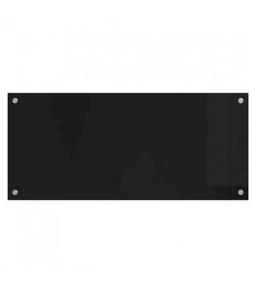 vidaXL Kitchen Backsplash Black 90 x 40 cm Tempered Glass — Size: 90 x 40 x 0.8 cm