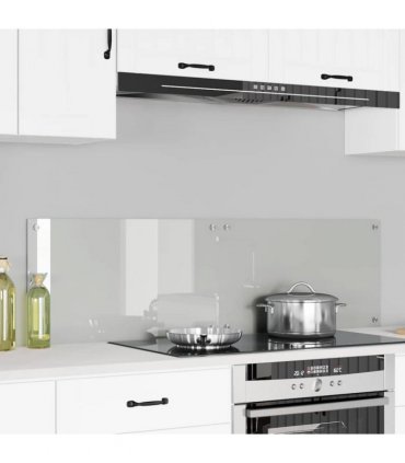 vidaXL Kitchen Backsplash 2 pcs Transparent 70 x 40 cm Tempered Glass — Size: 70 x 40 x 0.8 cm