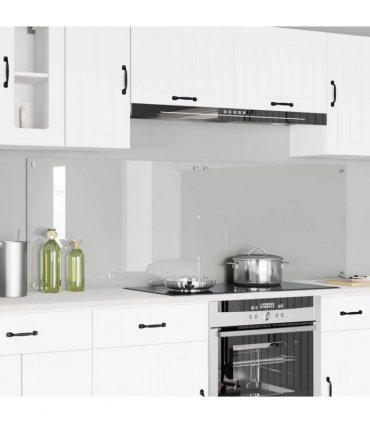 vidaXL Kitchen Backsplash 2 pcs Transparent 90 x 60 cm Tempered Glass — Size: 90 x 60 x 0.8 cm