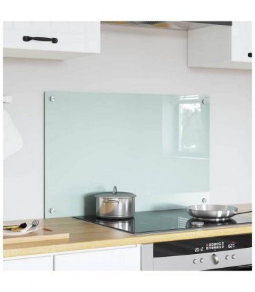 vidaXL Kitchen Backsplash Milk 80 x 50 cm Tempered Glass — Size: 80 x 50 x 0.8 cm