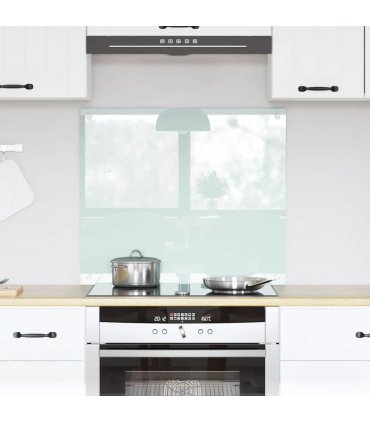 vidaXL Kitchen Backsplash Milk 70 x 60 cm Tempered Glass — Size: 70 x 60 x 0.8 cm