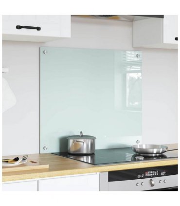 vidaXL Kitchen Backsplash Milk 70 x 60 cm Tempered Glass — Size: 70 x 60 x 0.8 cm