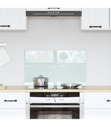 vidaXL Kitchen Backsplash Milk 70 x 40 cm Tempered Glass — Size: 70 x 40 x 0.8 cm