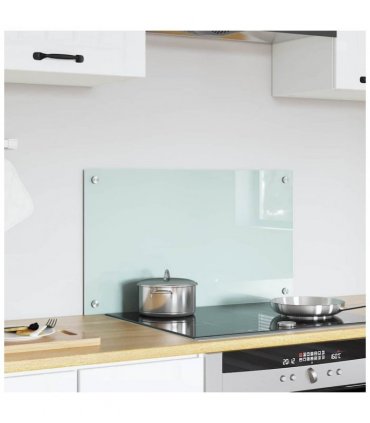 vidaXL Kitchen Backsplash Milk 70 x 40 cm Tempered Glass — Size: 70 x 40 x 0.8 cm