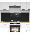 vidaXL Kitchen Backsplash 2 pcs Black 80 x 50 cm Tempered Glass — Size: 80 x 50 x 0.8 cm