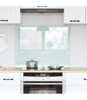 vidaXL Kitchen Backsplash Milk 80 x 60 cm Tempered Glass — Size: 80 x 60 x 0.8 cm