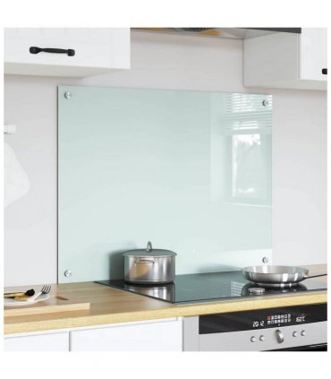 vidaXL Kitchen Backsplash Milk 80 x 60 cm Tempered Glass — Size: 80 x 60 x 0.8 cm