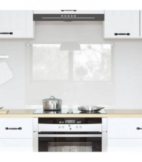 vidaXL Kitchen Backsplash Transparent 80 x 60 cm Tempered Glass — Size: 80 x 60 x 0.8 cm