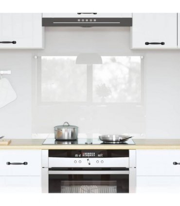 vidaXL Kitchen Backsplash Transparent 80 x 60 cm Tempered Glass — Size: 80 x 60 x 0.8 cm