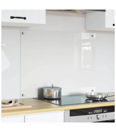 vidaXL Kitchen Backsplash Transparent 80 x 60 cm Tempered Glass — Size: 80 x 60 x 0.8 cm