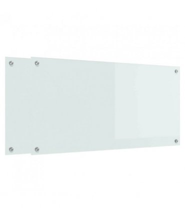 vidaXL Kitchen Backsplash 2 pcs White 100 x 50 cm Tempered Glass — Colour: Milk, Size: 100 x 50 x 0.8 cm