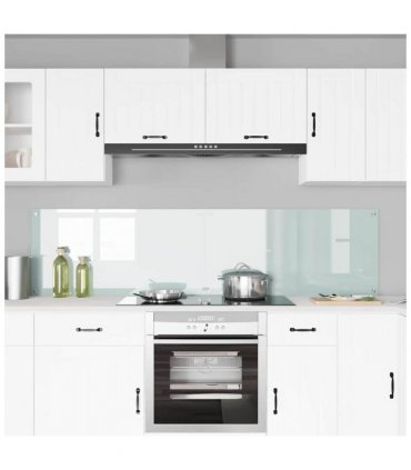 vidaXL Kitchen Backsplash 2 pcs White 100 x 50 cm Tempered Glass — Colour: Milk, Size: 100 x 50 x 0.8 cm