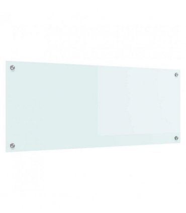 vidaXL Kitchen Backsplash Milk 100 x 40 cm Tempered Glass — Size: 100 x 40 x 0.8 cm