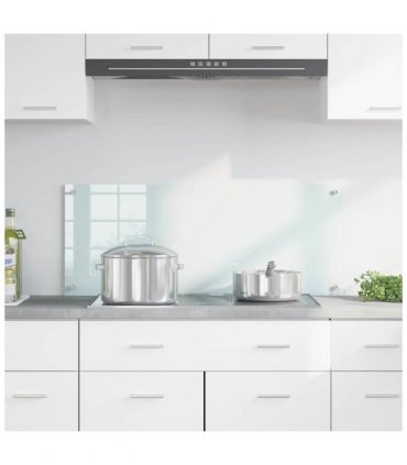 vidaXL Kitchen Backsplash Milk 100 x 40 cm Tempered Glass — Size: 100 x 40 x 0.8 cm