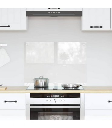 vidaXL Kitchen Backsplash Transparent 70 x 50 cm Tempered Glass — Size: 70 x 50 x 0.8 cm