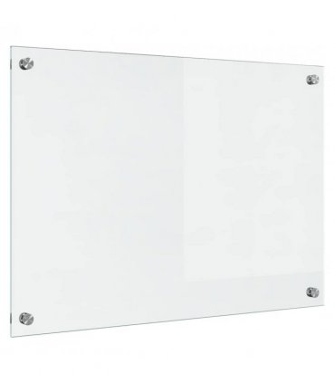 vidaXL Kitchen Backsplash Transparent 70 x 50 cm Tempered Glass — Size: 70 x 50 x 0.8 cm