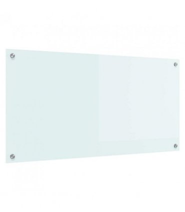 vidaXL Kitchen Backsplash Milk 100 x 50 cm Tempered Glass — Size: 100 x 50 x 0.8 cm