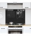 vidaXL Kitchen Backsplash Black 80 x 60 cm Tempered Glass — Size: 80 x 60 x 0.8 cm
