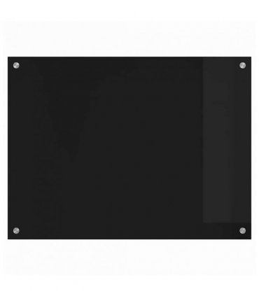 vidaXL Kitchen Backsplash Black 80 x 60 cm Tempered Glass — Size: 80 x 60 x 0.8 cm