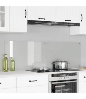 vidaXL Kitchen Backsplash 2 pcs Transparent 80 x 50 cm Tempered Glass — Size: 80 x 50 x 0.8 cm