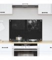 vidaXL Kitchen Backsplash Black 80 x 50 cm Tempered Glass — Size: 80 x 50 x 0.8 cm