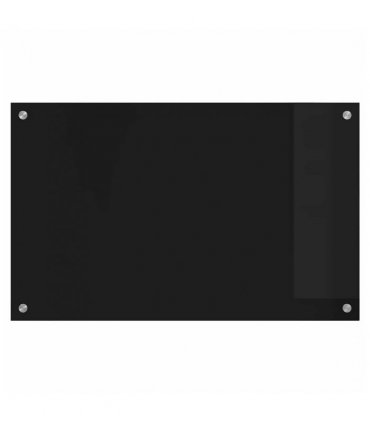 vidaXL Kitchen Backsplash Black 80 x 50 cm Tempered Glass — Size: 80 x 50 x 0.8 cm