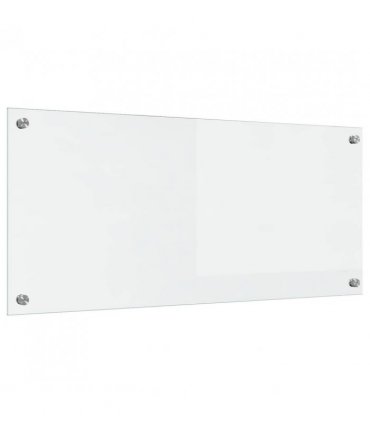 vidaXL Kitchen Backsplash Transparent 90 x 40 cm Tempered Glass — Size: 90 x 40 x 0.8 cm