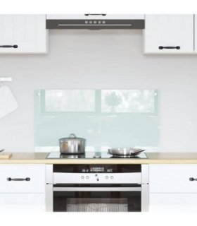 vidaXL Kitchen Backsplash Milk 80 x 40 cm Tempered Glass — Size: 80 x 40 x 0.8 cm