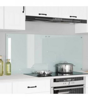 vidaXL Kitchen Backsplash 2 pcs White 70 x 60 cm Tempered Glass — Colour: Milk, Size: 70 x 60 x 0.8 cm