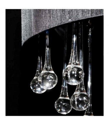 vidaXL Chandelier with 85 Crystals Black