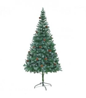 vidaXL Xmas Tree | Green with white tips | PVC | 210 cm | Adjustable Armrests — Size: 210 x 105 cm