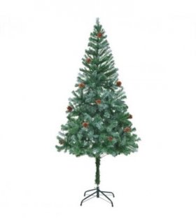 vidaXL Christmas Tree | Green with white tips | PVC | 180 cm | Collapsible — Size: 180 x 90 cm