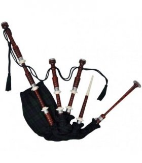 Scottish Great Highland Bagpipe Green Black Watch Tartan