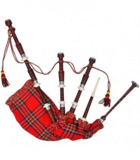 Scottish Great Highland Bagpipe Red Royal Steward Tartan