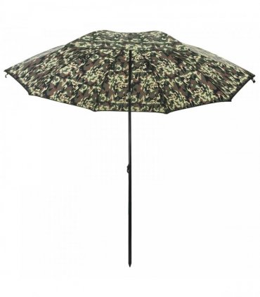 vidaXL Fishing Umbrella Camouflage 220 x 185 cm Oxford Polyester