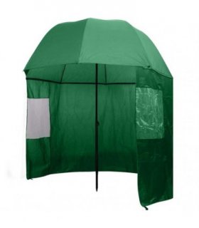 vidaXL Fishing Umbrella | Dark Green | 170T polyester with PA coating | Large — Size: 300 x 240 cm