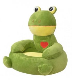 vidaXL Kids' Chair | Green | Polyester plush | Small | Kids' Chair | Other — Model: frog