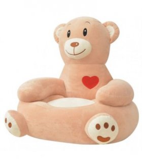 vidaXL Plush Children's Chair Bear Brown