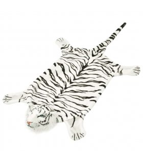 vidaXL Tiger Carpet Plush 144 cm White