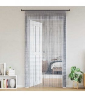 vidaXL String Curtains 2 pcs Light Grey 140x250 cm — Size: 140 cm